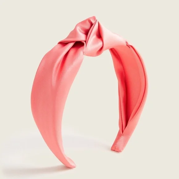 J Crew Satin large knot headband Brilliant Coral - Picture 1 of 1